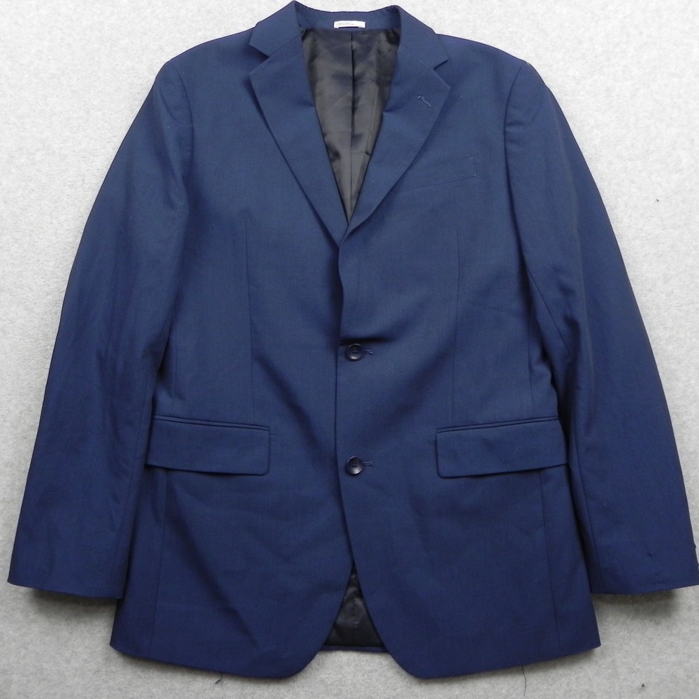 Nordstrom Rack Blazer Mens 40L Trim Fit 2-Button Suit Jacket Coat Formal Blue